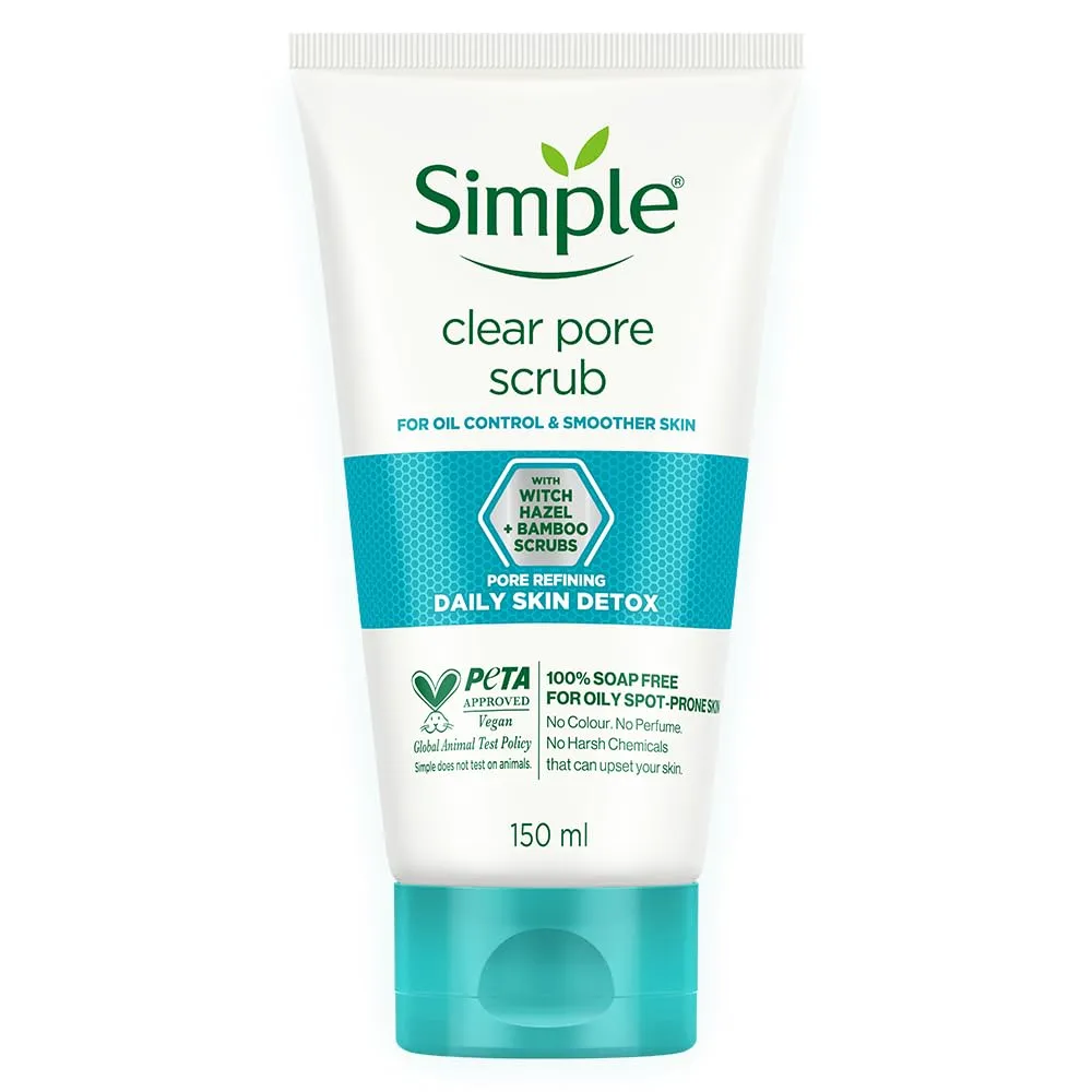 Simple - Clear Pore Scrub with witch Hazel & Bamboo Scrubs 150ml